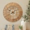 30.5" Gold Seagrass Round Wall Clock with Weaving Design